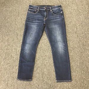 Men's Lucky Brand 110 Slim Faded Dark Wash Denim Blue Jeans 34 x 30